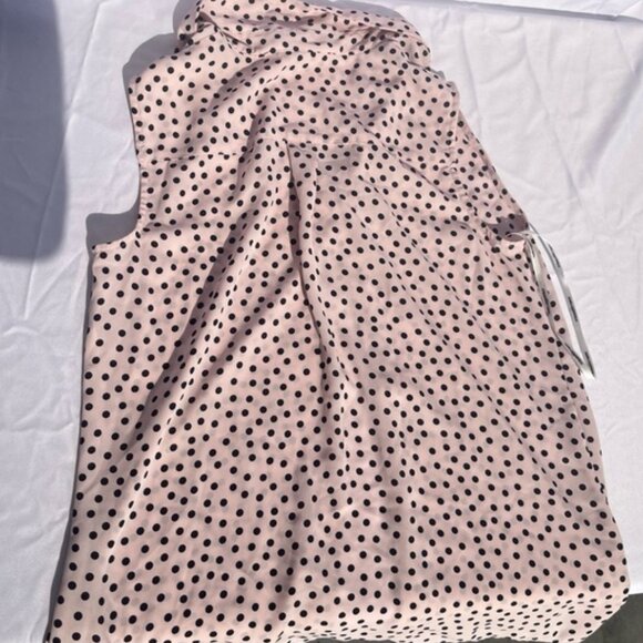 Blush and Black Polka Dot Blouse - Picture 4 of 4